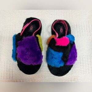 UGG Kids' Multicolor Furry Slippers
